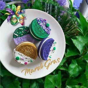 ⤵️🆕Fake Mardi Gras Oreos Cookies | Faux cookies | False Oreos cookies for decor